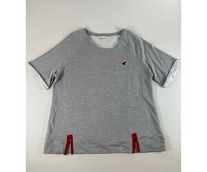 UG Apparel Gray Tunic Top XL Red Embroidered Elephant Logo University Alabama